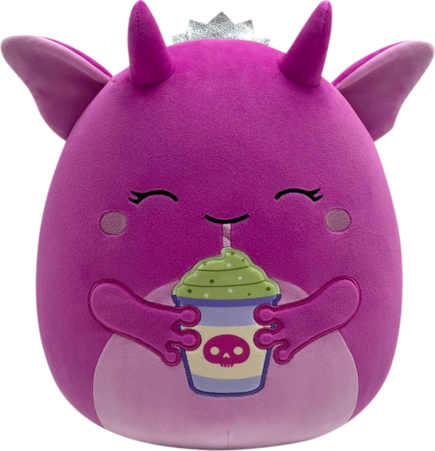 Squishmallows Original 12in Loca the Hot Pink Goblin Princess Holding Latte – Official Jazwares Plush (Medium-Sized)