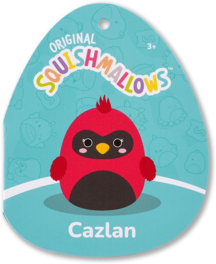Squishmallows Original 8in Cazlan the Red Cardinal – Official Jazwares Plush (Little)