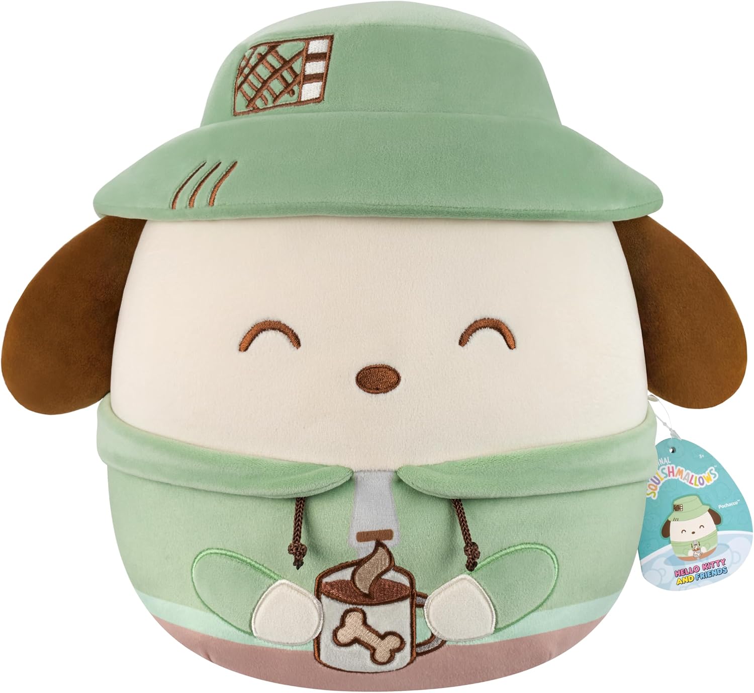 Squishmallows Original Sanrio 12in Cute Camping Pochacco – Official Jazwares Plush (Medium-Sized)