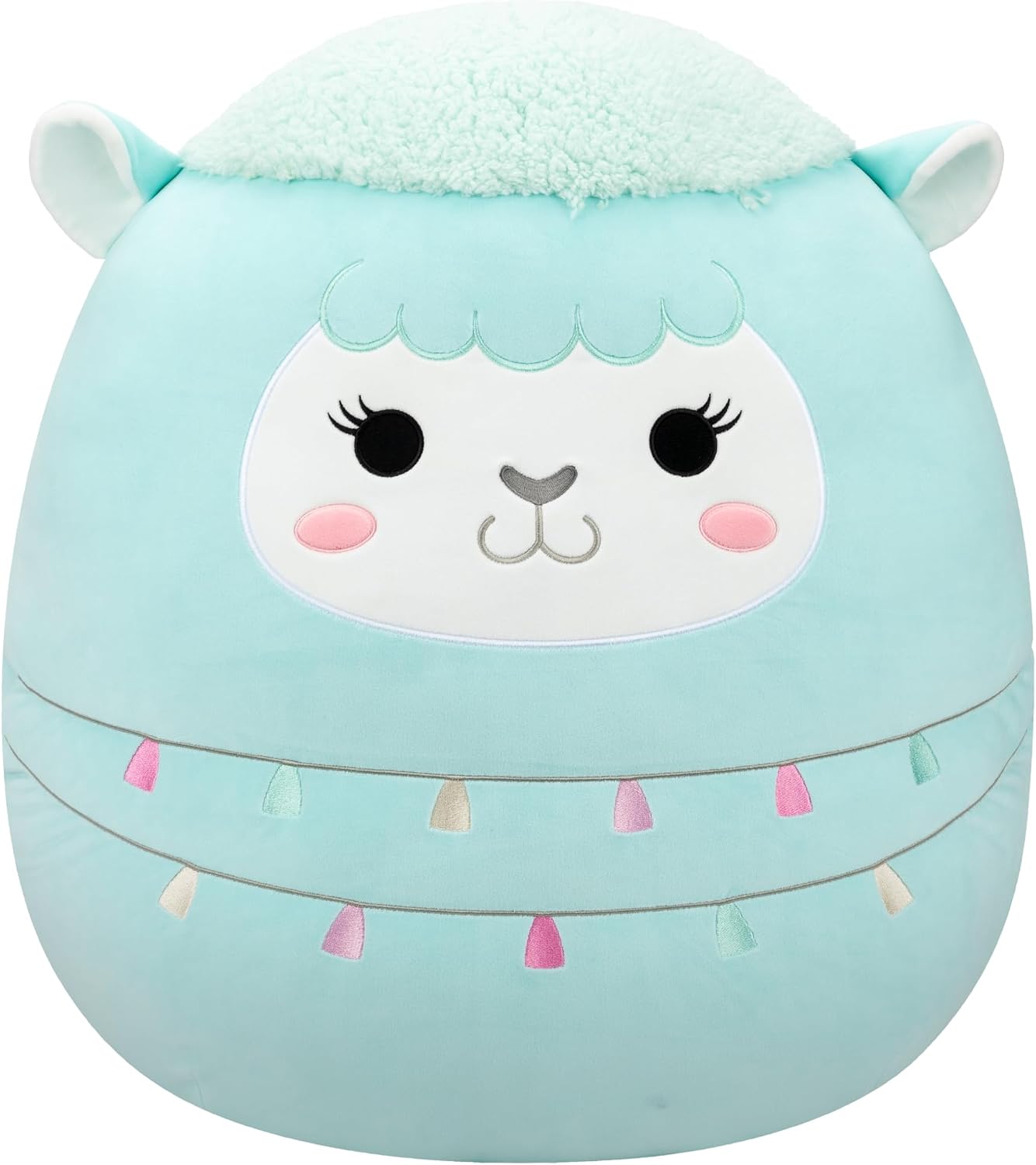 Squishmallows Original 24in Lorna the Light Teal Llama Wrapped in Tassels – Official Jazwares Plush (Jumbo)