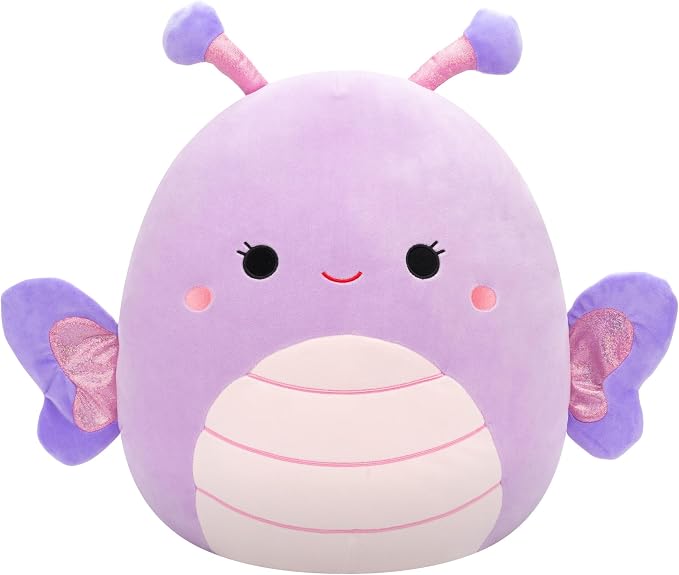 Squishmallows Original 16-Inch Brenda Lavender and Purple Butterfly - Official Jazwares Large Plush Lavender/Purple Butterfly