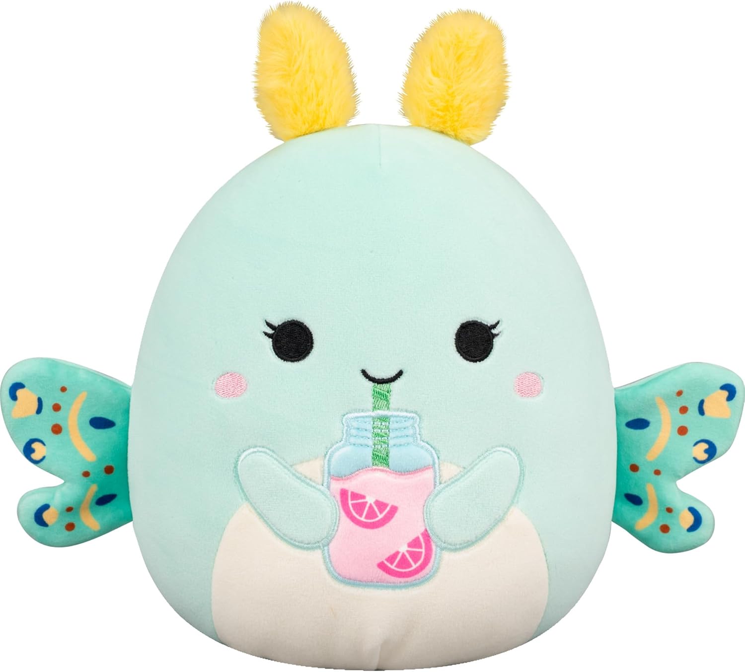 Squishmallows Original 8in Connie the Emerald Moth Drinking Pink Lemonade – Official Jazwares Plush (Little)