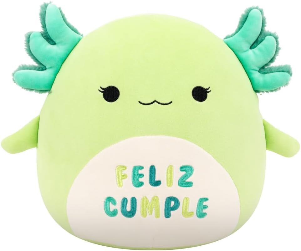 Squishmallows Original 12in Mipsy the Green Axolotl with “Feliz Cumple” Embroidery – Official Jazwares Plush (Medium-Sized) Green Axolotl “feliz Cumple”