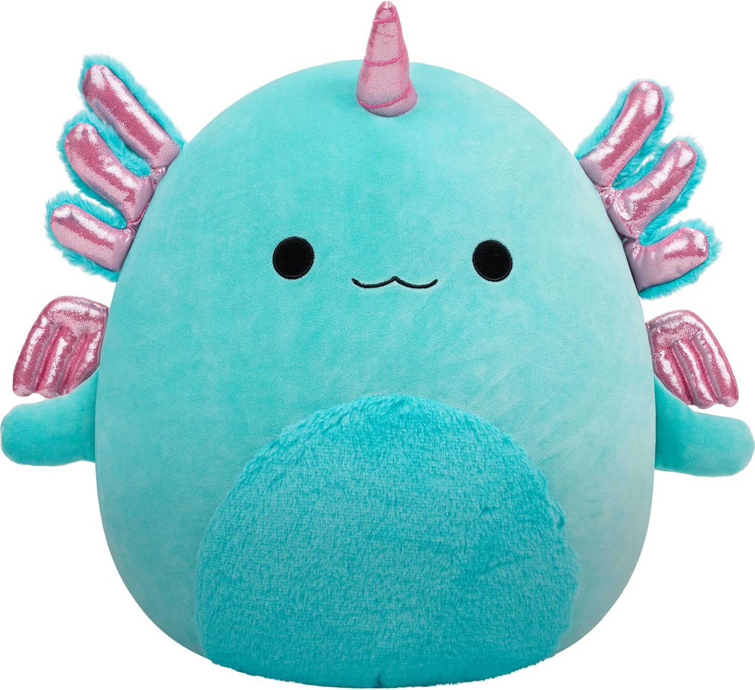 Squishmallows Original 14in Bellamy the Teal Axolotl Alicorn with Pink Shimmery Accent – Official Jazwares Plush (Large) (Amazon Exclusive)