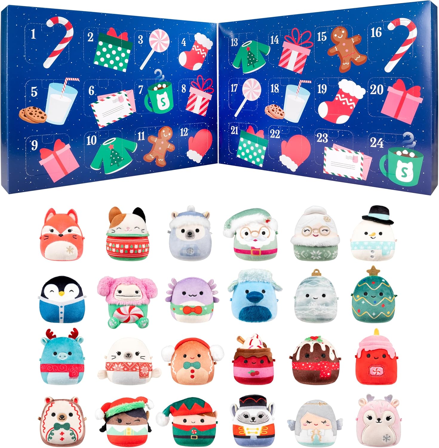 Squishmallows Original 24-Day Micromallows Holiday Plush Advent Calendar