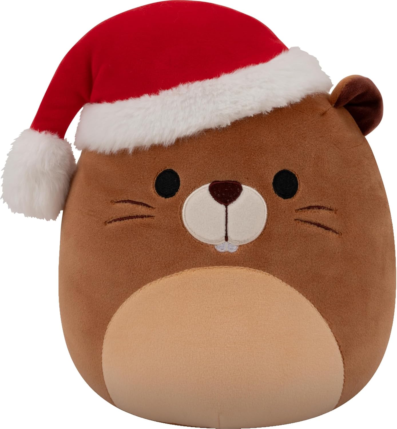 Squishmallows Original 8in Chip the Beaver with Santa Hat – Official Jazwares Holiday Plush