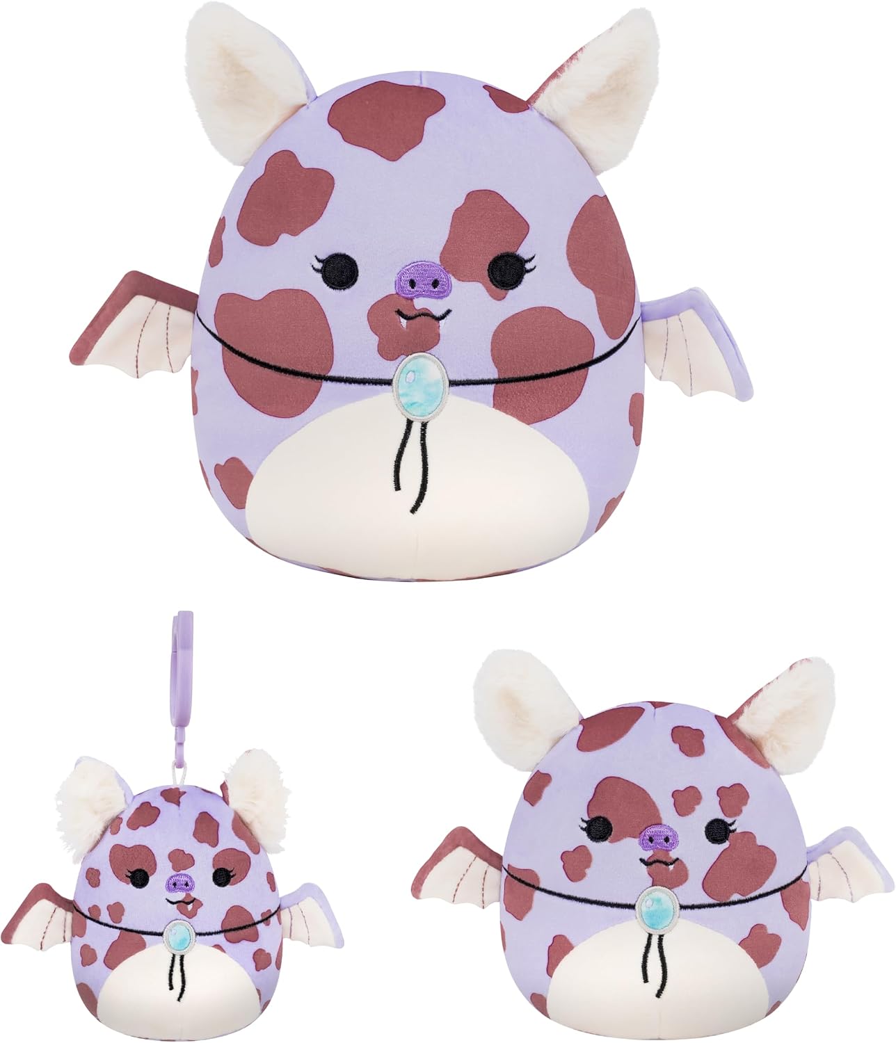 Squishmallows Original Jolene the Lavender Spotted Cowgirl Fruit Bat Multisize Combo Pack – Official Jazwares Plush (Amazon Exclusive)