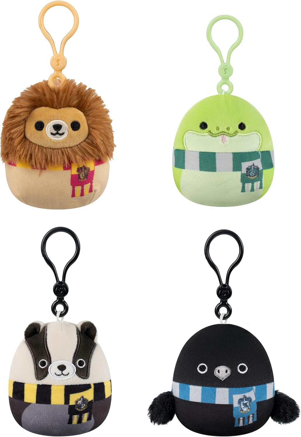 Squishmallows Original “Harry Potter” 3.5in House Animals 4-Pack - Ultrasoft Official Jazwares Plush (Clips)