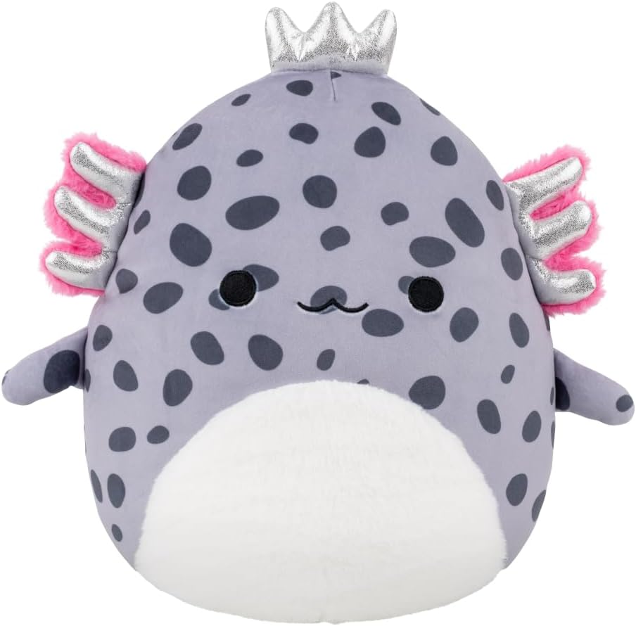 Squishmallows Original 12in Avana the Spotted Axolotl with Silver Crown – Official Jazwares Plush (Medium-Sized)