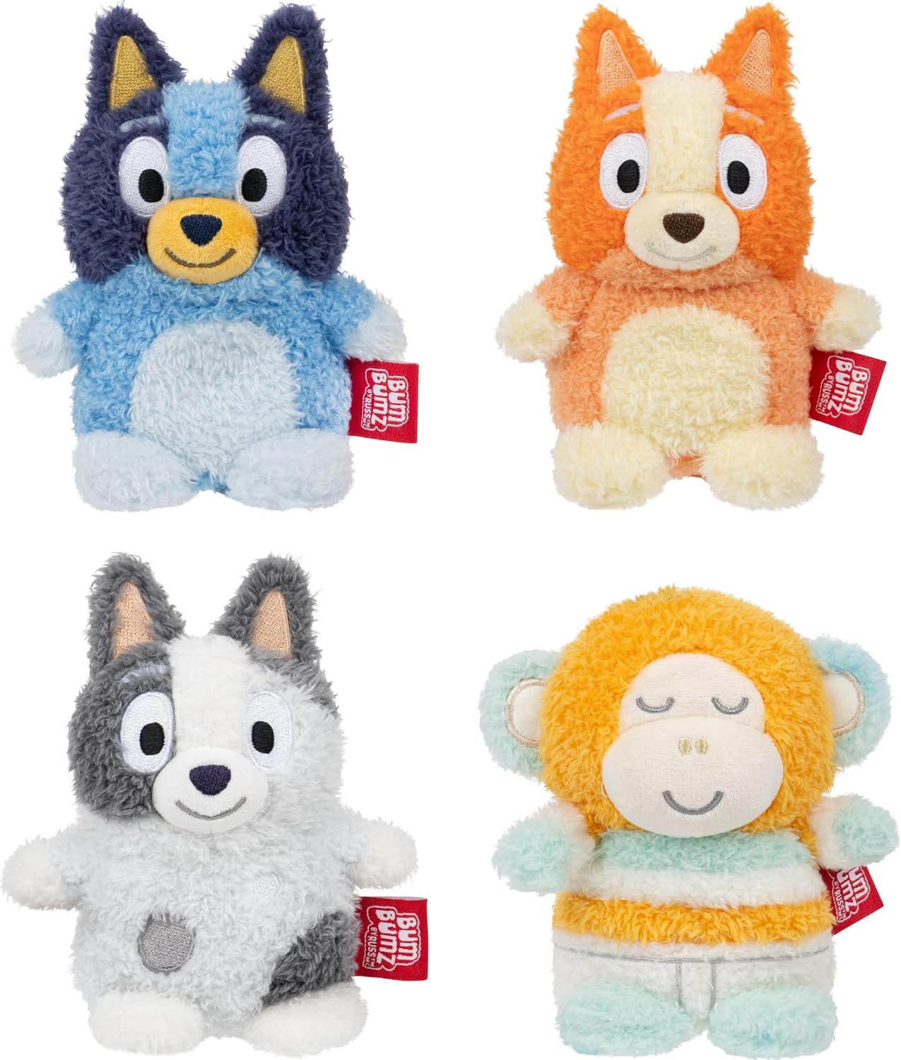 BumBumz Bluey Bumz 4.5" 4-Pack Plush - Bluey, Bingo, Muffin & Monkeyjocks