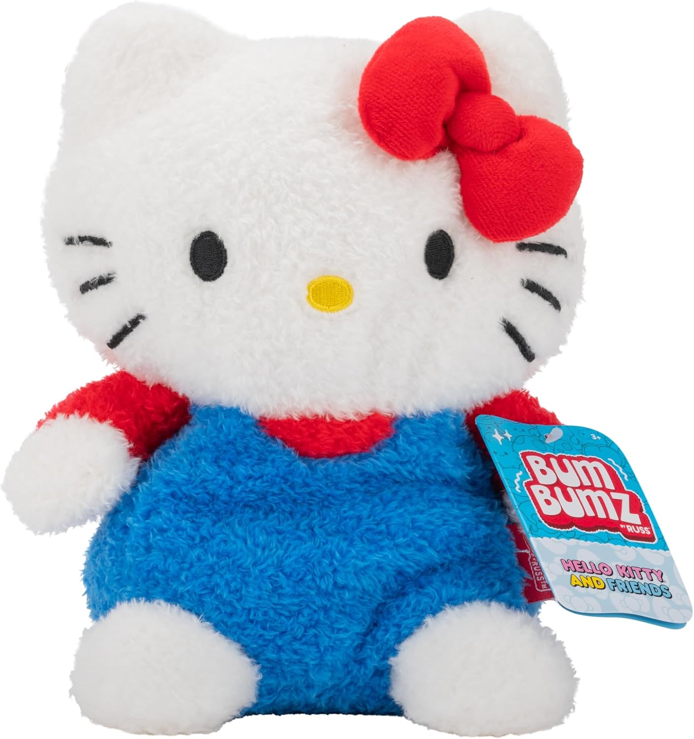 BumBumz 7.5-inch Hello Kitty and Friends Bumz Classic Hello Kitty Plush - Collectible Sanrio Toy - from the Makers of Original Squishmallows - Ages 3+
