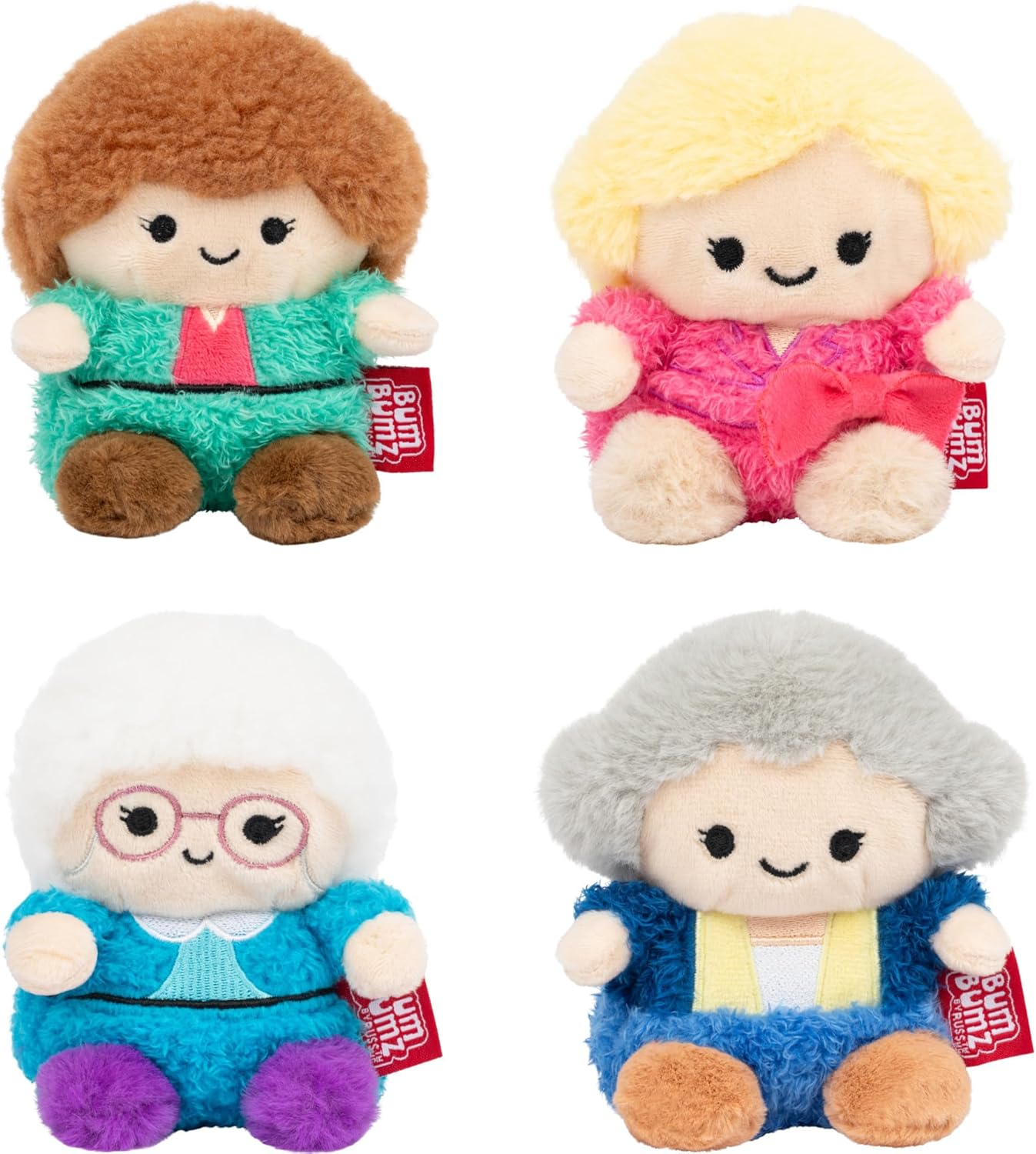 BumBumz 4.5-inch Golden Girls 4-Pack - Rose, Dorothy, Blanche, and Sophia - from the Makers of Original Squishmallows - Ages 3+