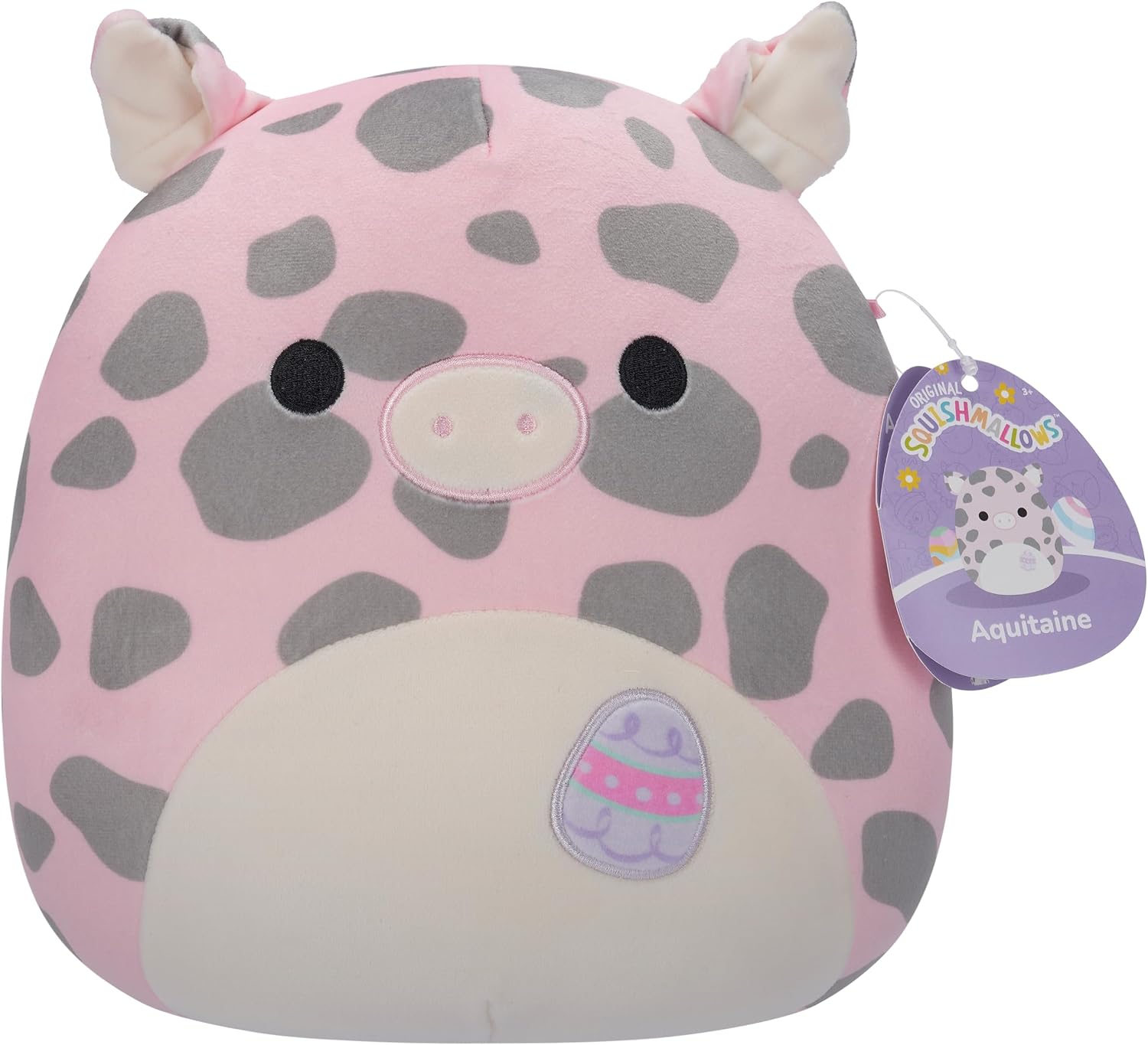 Squishmallows Original 12in Aquitaine the Pink Pig with Egg Embroidery – Official Jazwares Plush (Medium-Sized)