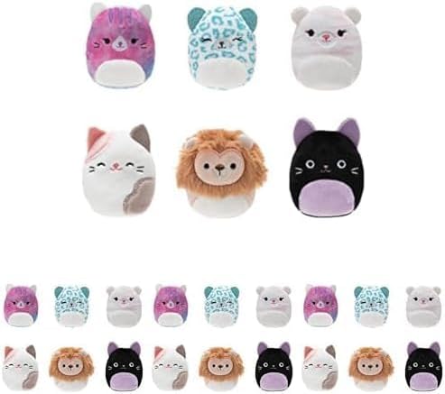 Squishville by Original Squishmallows Purr-FECT Squad Plush - Six 2-Inch Squishmallows Including Eloise, Karina, Ramon, Pooja, and Toni - Toys for Kids (Pack of 4)